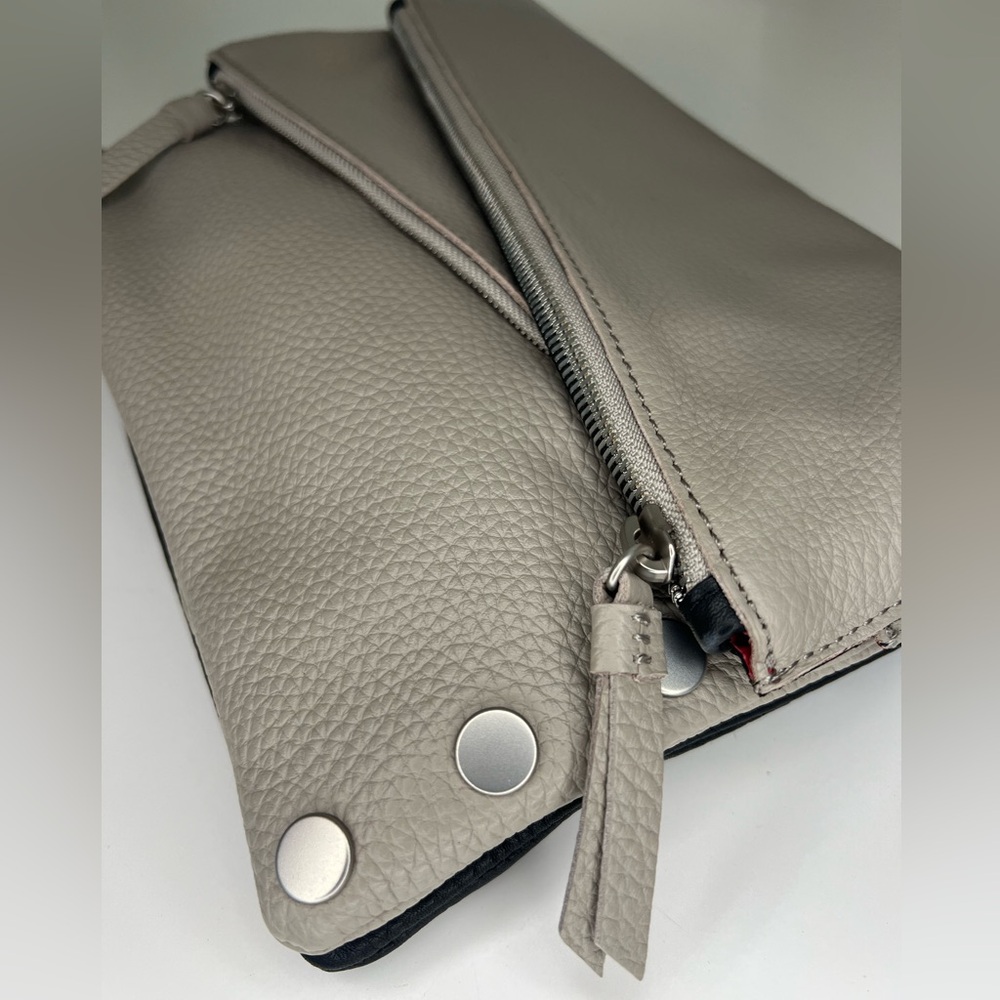 Hammitt Dillon Medium Crossbody Black Cozy Grey Leather NEW $495